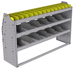 25-5536-3 Profiled back bin separator combo Shelf unit 58.5"Wide x 15.5"Deep x 36"High with 3 shelves