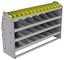 25-5536-4 Profiled back bin separator combo Shelf unit 58.5"Wide x 15.5"Deep x 36"High with 4 shelves