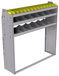 25-5558-3 Profiled back bin separator combo Shelf unit 58.5"Wide x 15.5"Deep x 58"High with 3 shelves