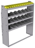 25-5563-4 Profiled back bin separator combo Shelf unit 58.5"Wide x 15.5"Deep x 63"High with 4 shelves