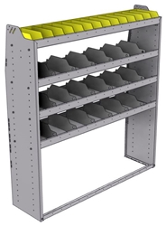 25-5563-4 Profiled back bin separator combo Shelf unit 58.5"Wide x 15.5"Deep x 63"High with 4 shelves