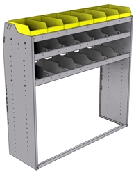 25-5858-3 Profiled back bin separator combo Shelf unit 58.5"Wide x 18.5"Deep x 58"High with 3 shelves