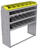 25-5858-4 Profiled back bin separator combo Shelf unit 58.5"Wide x 18.5"Deep x 58"High with 4 shelves
