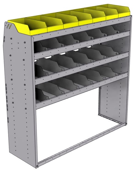 25-5858-4 Profiled back bin separator combo Shelf unit 58.5"Wide x 18.5"Deep x 58"High with 4 shelves