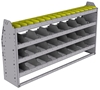 25-6336-4 Profiled back bin separator combo Shelf unit 67"Wide x 13.5"Deep x 36"High with 4 shelves
