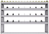 25-6548-4 Profiled back bin separator combo Shelf unit 67"Wide x 15.5"Deep x 48"High with 4 shelves