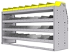 25-6836-4 Profiled back bin separator combo Shelf unit 67"Wide x 18.5"Deep x 36"High with 4 shelves