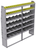 25-7372-6 Profiled back bin separator combo Shelf unit 75"Wide x 13.5"Deep x 72"High with 6 shelves