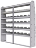 25-7372-6 Profiled back bin separator combo Shelf unit 75"Wide x 13.5"Deep x 72"High with 6 shelves