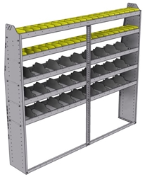 25-8372-5 Profiled back bin separator combo Shelf unit 84"Wide x 13.5"Deep x 72"High with 5 shelves