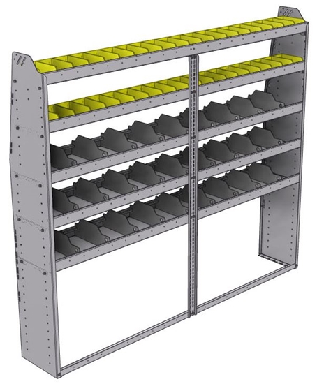 25-8372-5 Profiled back bin separator combo Shelf unit 84"Wide x 13.5"Deep x 72"High with 5 shelves