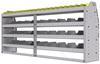 25-8536-4 Profiled back bin separator combo Shelf unit 84"Wide x 15.5"Deep x 36"High with 4 shelves