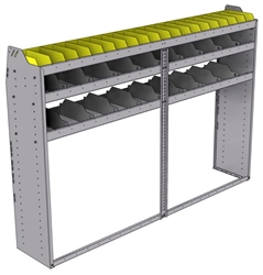 25-8558-3 Profiled back bin separator combo Shelf unit 84"Wide x 15.5"Deep x 58"High with 3 shelves