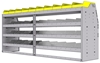 25-8836-4 Profiled back bin separator combo Shelf unit 84"Wide x 18.5"Deep x 36"High with 4 shelves