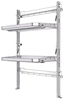 26-4063-02 2 level fold-up shelving unit, 41"Wide x 21"Deep x 63"High