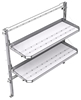 26-6063-02 2 level fold-up shelving unit, 63"Wide x 21"Deep x 63"High