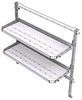 26-6063-02 2 level fold-up shelving unit, 63"Wide x 21"Deep x 63"High