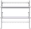 26-6063-02 2 level fold-up shelving unit, 63"Wide x 21"Deep x 63"High