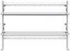 26-7058-20 2 level fold-up shelving unit, 77"Wide x 18"Deep x 58"High