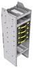 15-1858-4 Profiled back carry case cabinet 18-7/8"Wide x 18.5"Deep x 58"High with 4 Carrycases