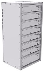 16-1536-710 Tool drawer 18" Wide X 15.5" Deep X 35-11/16" High with 8 drawers