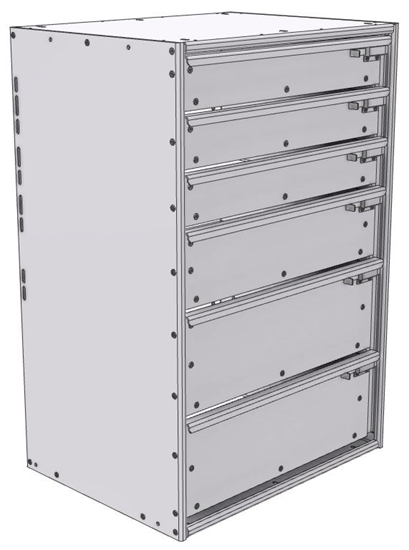 16-2836-312 Tool drawer 24" Wide X 18.5" Deep X 35-11/16" High with 6 drawers