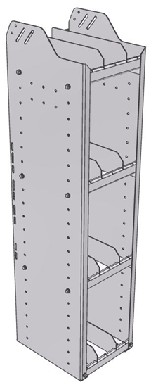 28-1348-4 Square Back Bookshelf, 11"Wide x 13.5"Deep x 48"High with 4 shelves