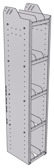 28-1363-5 Square Back Bookshelf, 11"Wide x 13.5"Deep x 63"High with 5 shelves