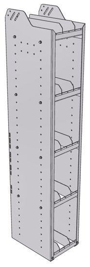 28-1563-5 Square Back Bookshelf, 11"Wide x 15.5"Deep x 63"High with 5 shelves