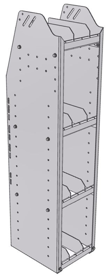 29-1348-4 Profiled Back Bookshelf, 11"Wide x 13.5"Deep x 48"High with 4 shelves