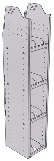 29-1358-4 Profiled Back Bookshelf, 11"Wide x 13.5"Deep x 58"High with 4 shelves