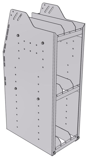 29-1836-3 Profiled Back Bookshelf, 11"Wide x 18.5"Deep x 36"High with 3 shelves