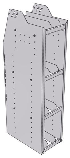 29-1848-4 Profiled Back Bookshelf, 11"Wide x 18.5"Deep x 48"High with 4 shelves