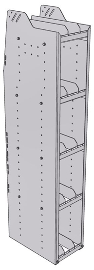 29-1863-5 Profiled Back Bookshelf, 11"Wide x 18.5"Deep x 63"High with 5 shelves