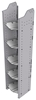 32-L372-5 Square Back Refrigerant Shelf Unit 15.45"Wide x 13.5"Deep x 72"High for 5 large bottles