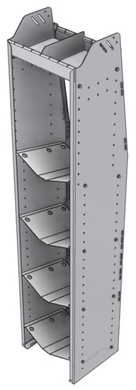33-L372-4 Profiled Back Refrigerant Shelf Unit 15.45"Wide x 13.5"Deep x 72"High for 4 large bottles