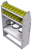 37-3348-3 Profiled back refrigerant bin unit 34.5"Wide x 13.5"Deep x 48"High with 2 shelves