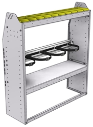 37-4348-2 Profiled back refrigerant bin unit 43"Wide x 13.5"Deep x 48"High with 1 shelf