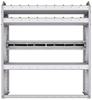37-4348-3 Profiled back refrigerant bin unit 43"Wide x 13.5"Deep x 48"High with 2 shelves
