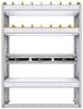 36-3348-3 Square back refrigerant bin unit 34.5"Wide x 13.5"Deep x 48"High with 3 shelves