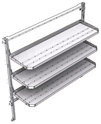 26-7072-03 3 level fold-up shelving unit, 77"Wide x 21"Deep x 72"High