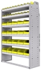 23-4563-6 Profiled back bin shelf unit 43"Wide x 15.5"Deep x 63"High with 6 shelves
