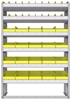 23-4563-6 Profiled back bin shelf unit 43"Wide x 15.5"Deep x 63"High with 6 shelves