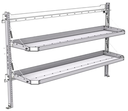 26-7048-20 2 level fold-up shelving unit, 77"Wide x 18"Deep x 48"High