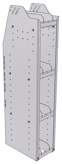 29-9548-4 Profiled Back Bookshelf, 9"Wide x 15.5"Deep x 48"High with 4 shelves