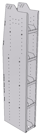 29-9872-5 Profiled Back Bookshelf, 9"Wide x 18.5"Deep x 72"High with 5 shelves