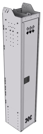 12-1372-3 Square back locker cabinet 14"Wide x 13.5"Deep x 72"High with 3 shelves and 2 hooks and hang rod
