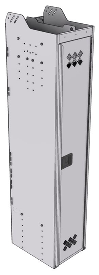 12-1872-3 Square back locker cabinet 14"Wide x 18.5"Deep x 72"High with 3 shelves and 2 hooks and hang rod