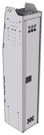 13-1572-3 Profiled back locker cabinet 14"Wide x 15.5"Deep x 72"High with 3 shelves and 2 hooks and hang rod