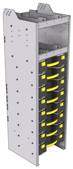 14-1863-8 Square back carry case cabinet 18-7/8"Wide x 18.5"Deep x 63"High with 8 Carrycases